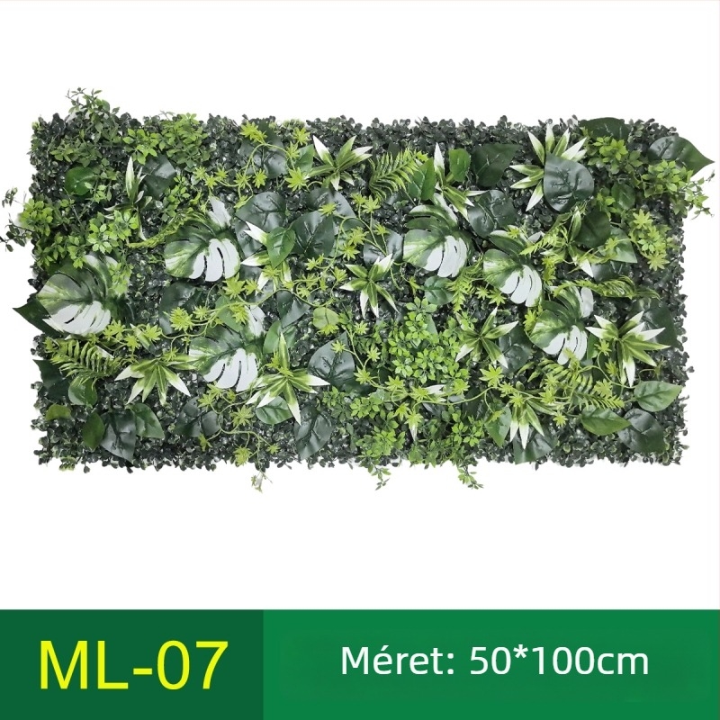 50×100 cm műnövény fal panel Milán fűvel kültéri erkély dekorációhoz