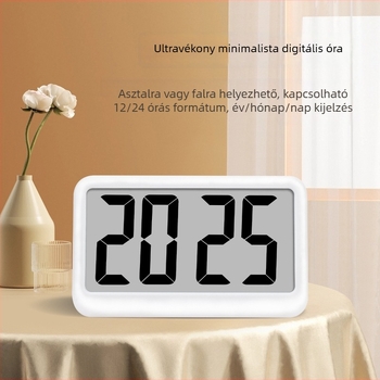 LED digitális ébresztőóra, ultra vékony kijelzővel, nagy képernyő, asztali óra hálószobába