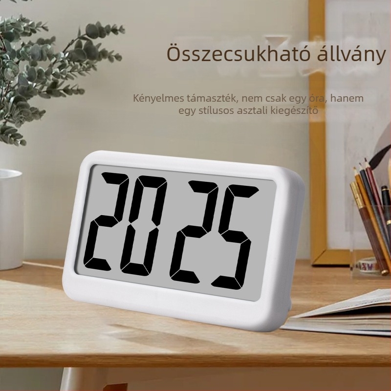 LED digitális ébresztőóra, ultra vékony kijelzővel, nagy képernyő, asztali óra hálószobába
