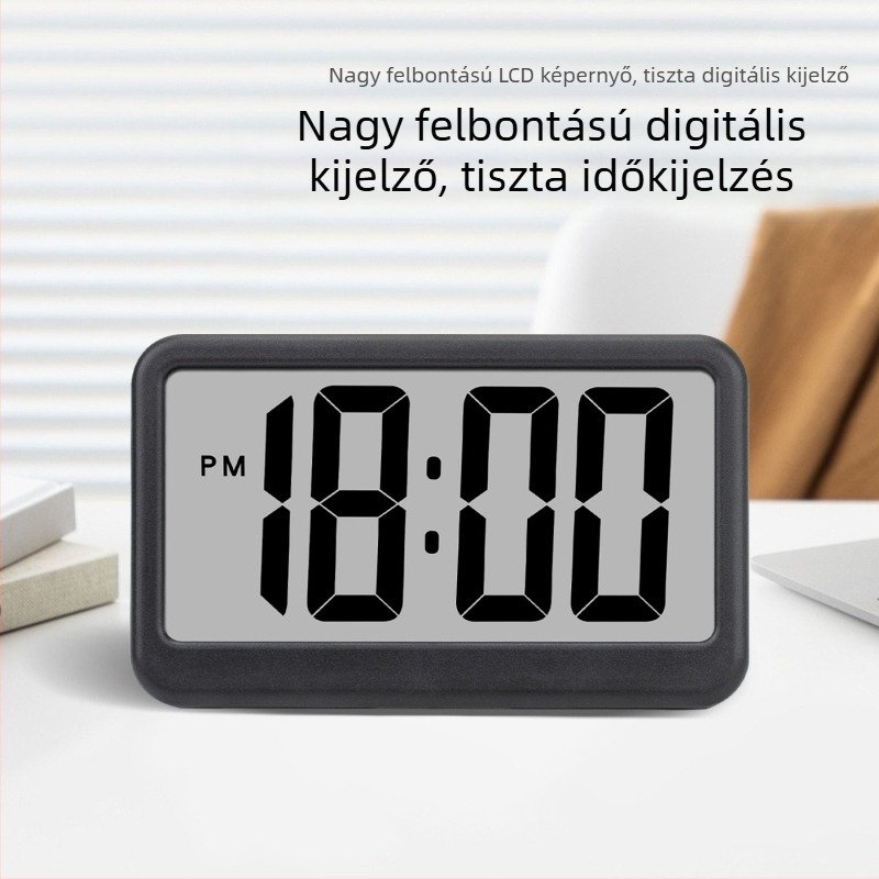 LED digitális ébresztőóra, ultra vékony kijelzővel, nagy képernyő, asztali óra hálószobába
