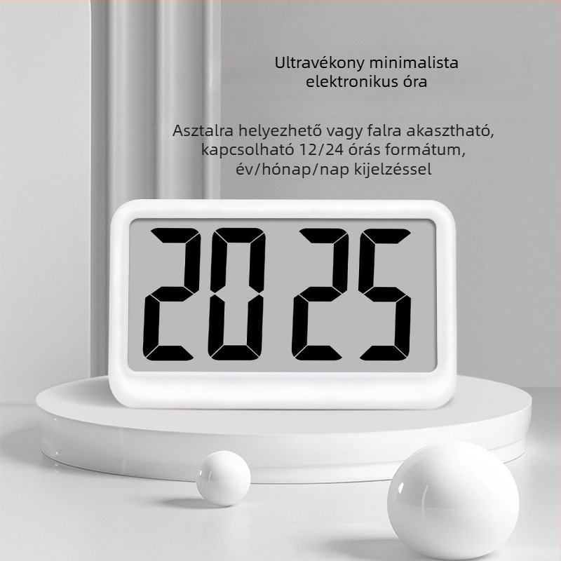 LED digitális ébresztőóra, ultra vékony kijelzővel, nagy képernyő, asztali óra hálószobába