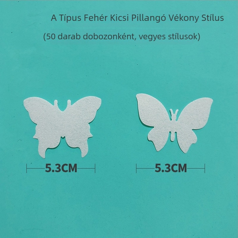 Fehér waferpapír pillangók tortadíszítéshez