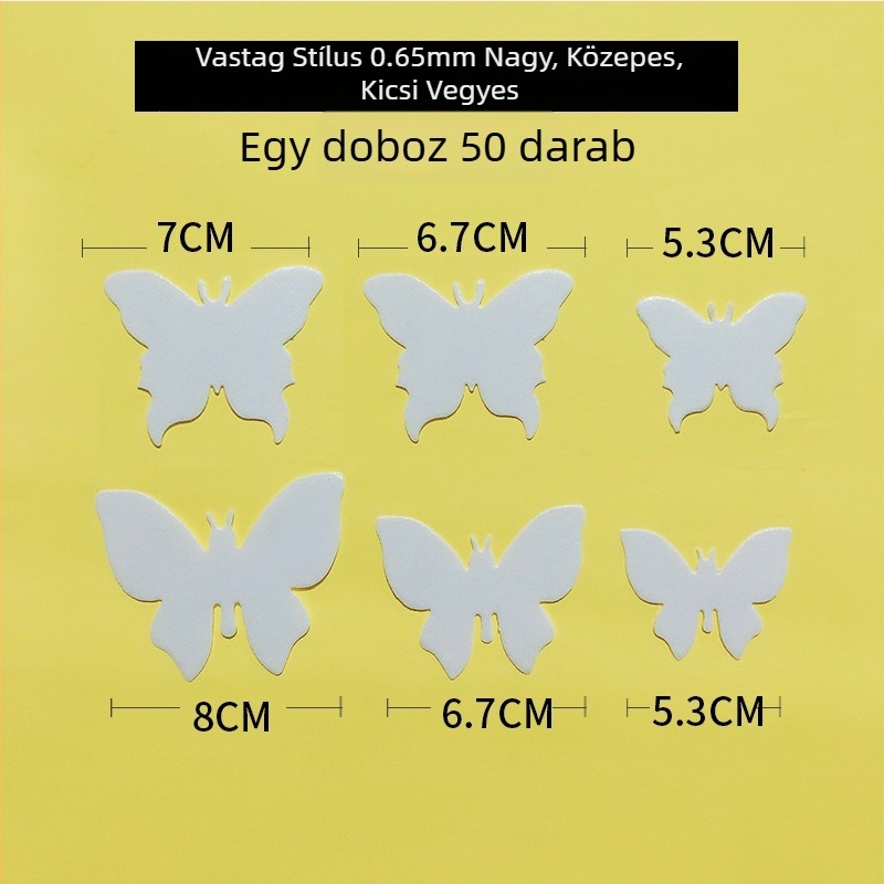 Fehér waferpapír pillangók tortadíszítéshez