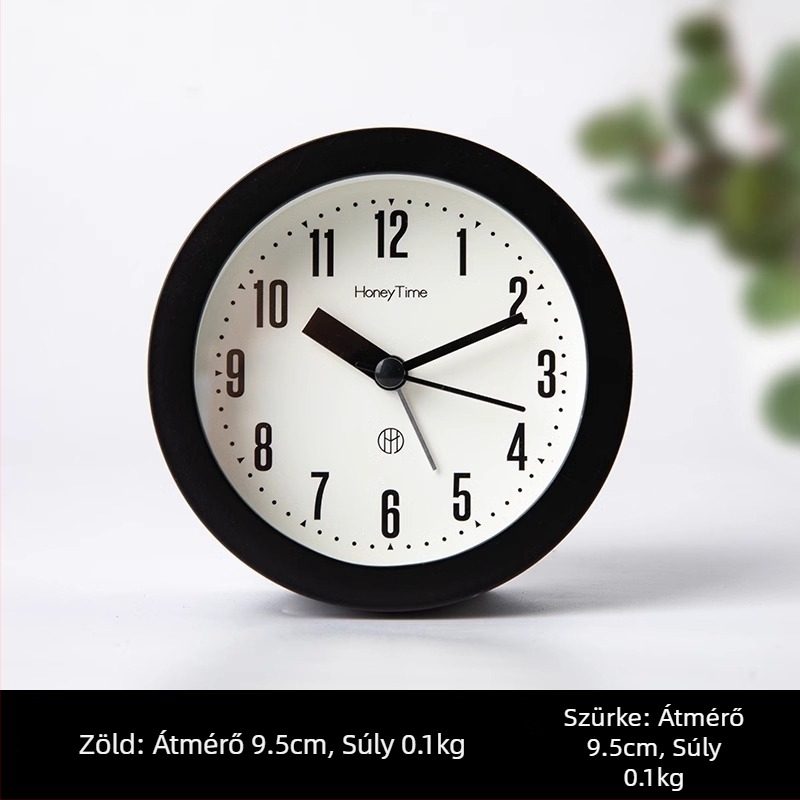 Egyszerű, okos mini ébresztő fiúk szobájába — asztali és éjjeliszekrényre is, csendes, elemmel működő, modern minimalist dizájn