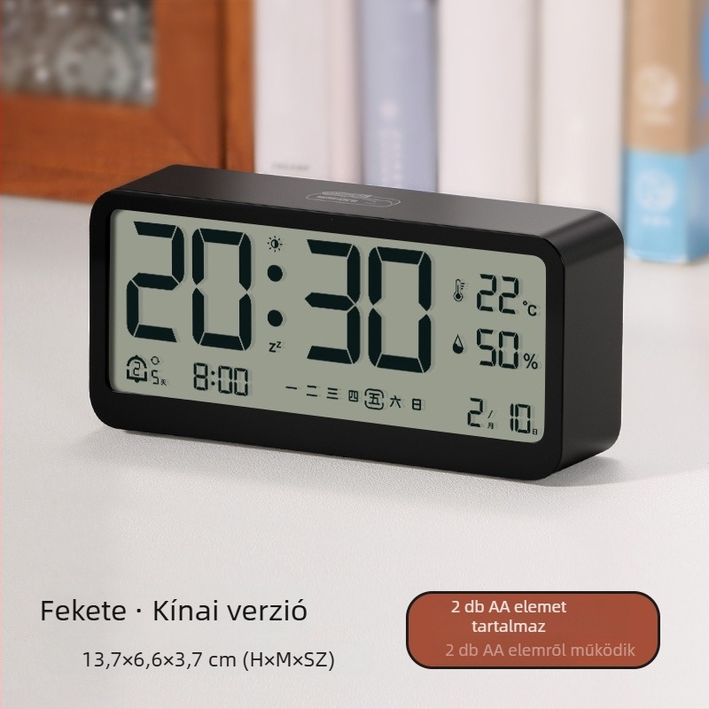 Automatikus világító digitális óra – asztali és hálószobai ébresztő, háttérvilágítással és fényérzékelő kijelzővel