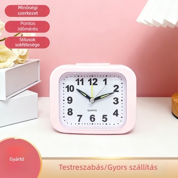 Egyszerű és kreatív gyermek-óra diákok számára, csendes ébresztővel, éjjeliszekrényre és asztalra.