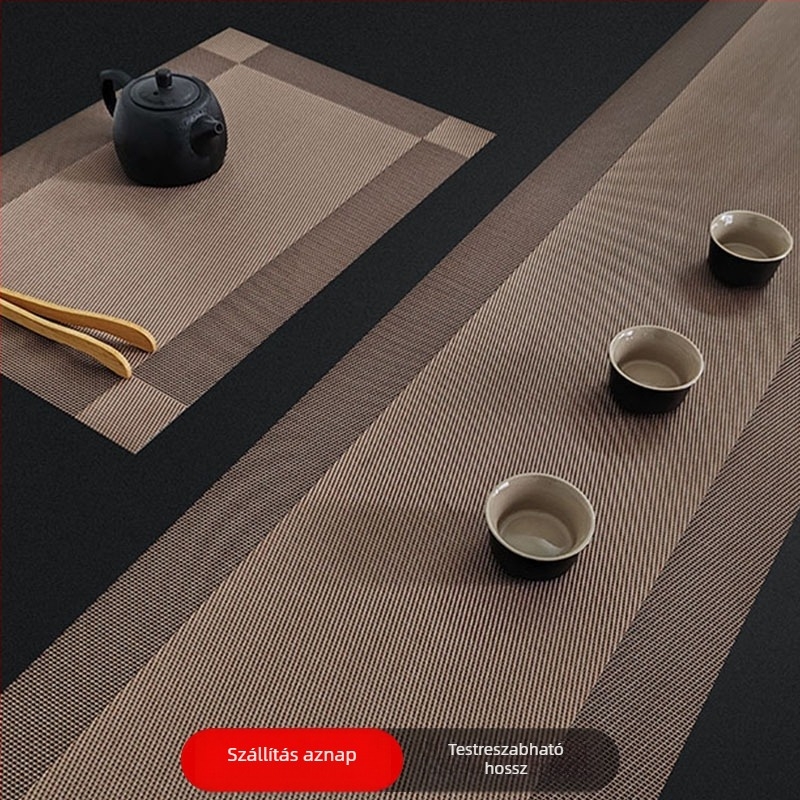 Új kínai stílusú asztalterítő teás asztalhoz, Zen ihletésű vízálló tea mat, hosszú téglalap alakú anyag