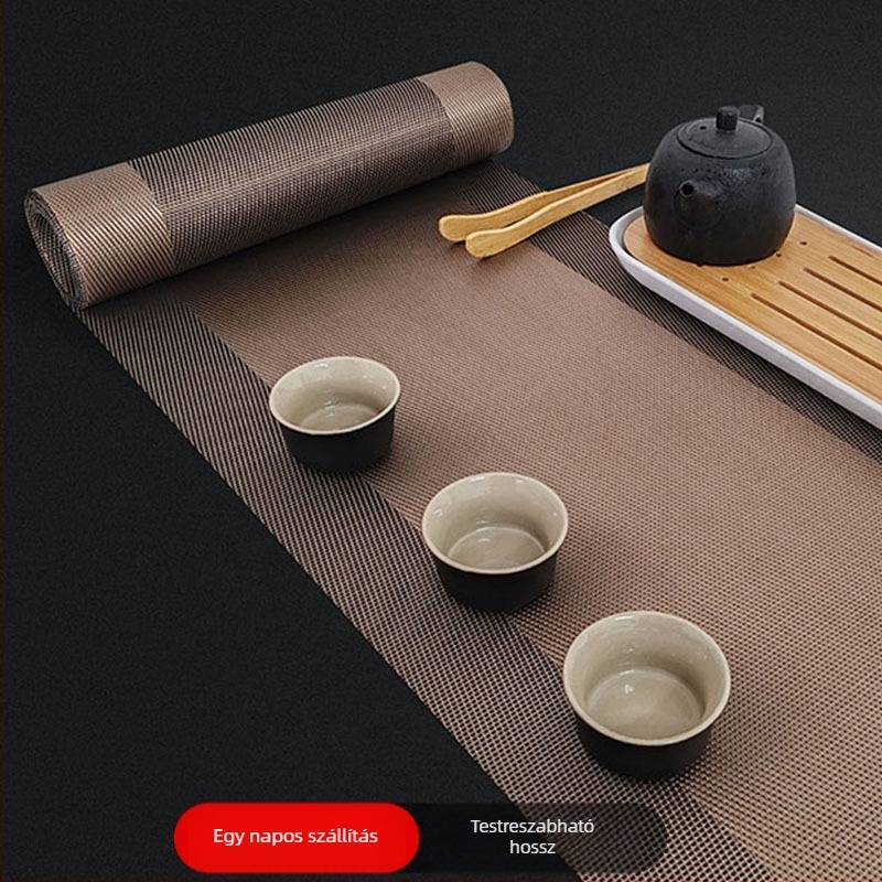 Új kínai stílusú asztalterítő teás asztalhoz, Zen ihletésű vízálló tea mat, hosszú téglalap alakú anyag
