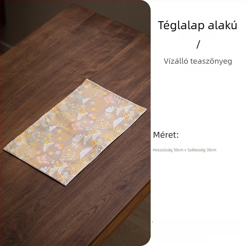 Wuxinji Brocade kettős oldalú, vízálló teázó szőnyeg szövetből, új kínai stílusú asztali futó, Zen inspirációjú