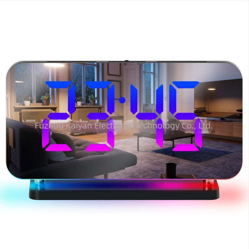 RGB színes éjszakai fény rádió-projekciós órával és LED asztali ébresztő