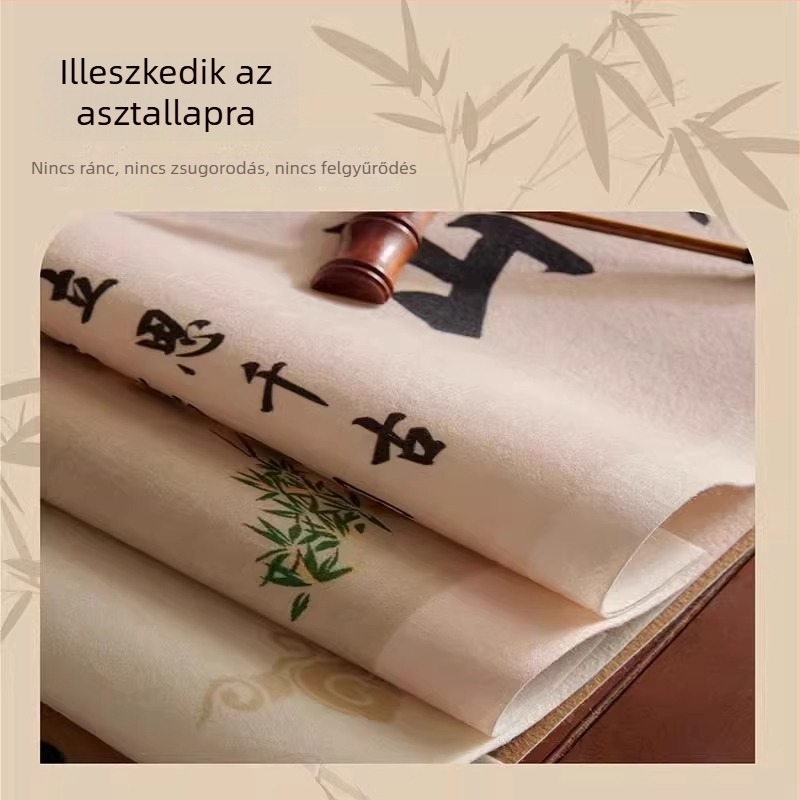 Kínai stílusú Zen kaligrafia filcből készült asztali matrac, téglalap alakú, íráshoz és tanuláshoz, virágos és madár mintával