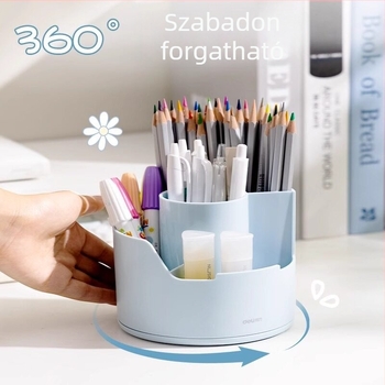 PK414 osztott forgó tolltartó, 360°-os forgás, nagy kapacitású asztali szervező