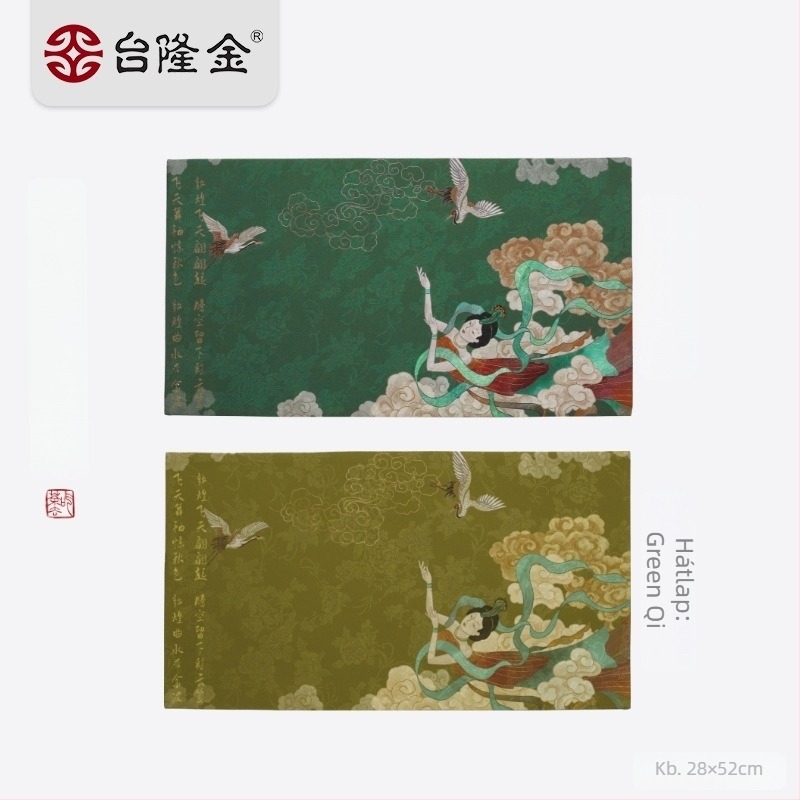 Taillon Gold kétszínű Dunhuang teaceremónia futó asztalhoz, kínai zen stílusú, vízálló, egy személyes használatra