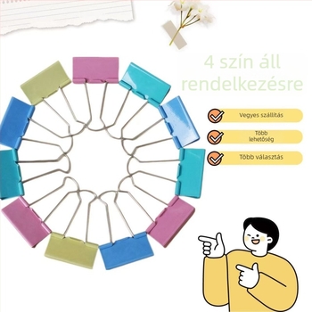Színes fém kapcsok készlet dokumentumok és könyvek rendezéséhez – nagy és kicsi méretben