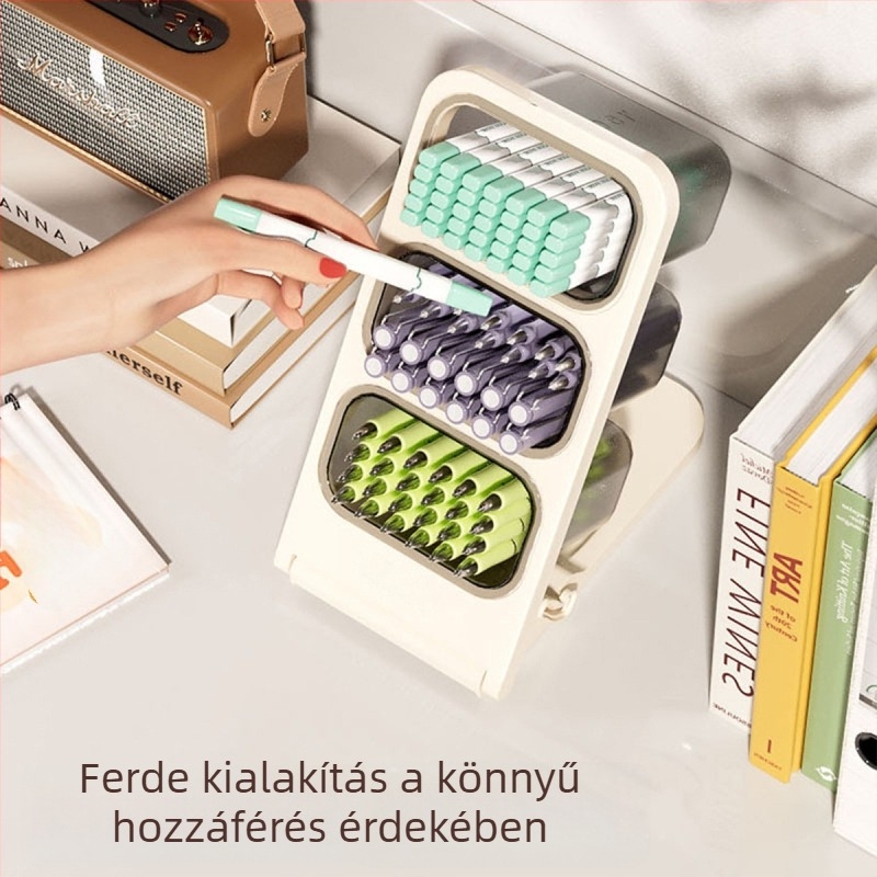 Leválasztható ferde tolltartó nagy kapacitású marker tollak számára, gyerekek asztali irodai szervező
