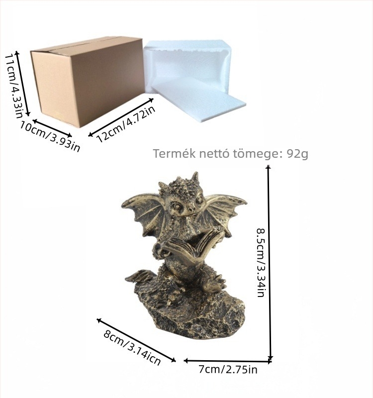 Gyanta sárkány – karikatúraszerű dekorfigura otthonra, asztalra, polcra vagy szekrénybe