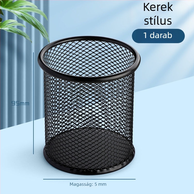 Kör alakú vas tolltartó – minimalist irodai rendező, asztali dekoráció diákok számára