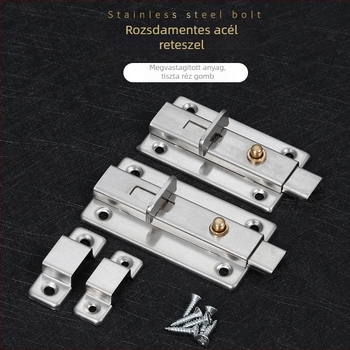 Rozsdamentes acél rugós ajtózár faajtókhoz, önzáró, lopás elleni, vastított, fürdőszoba ajtó zár