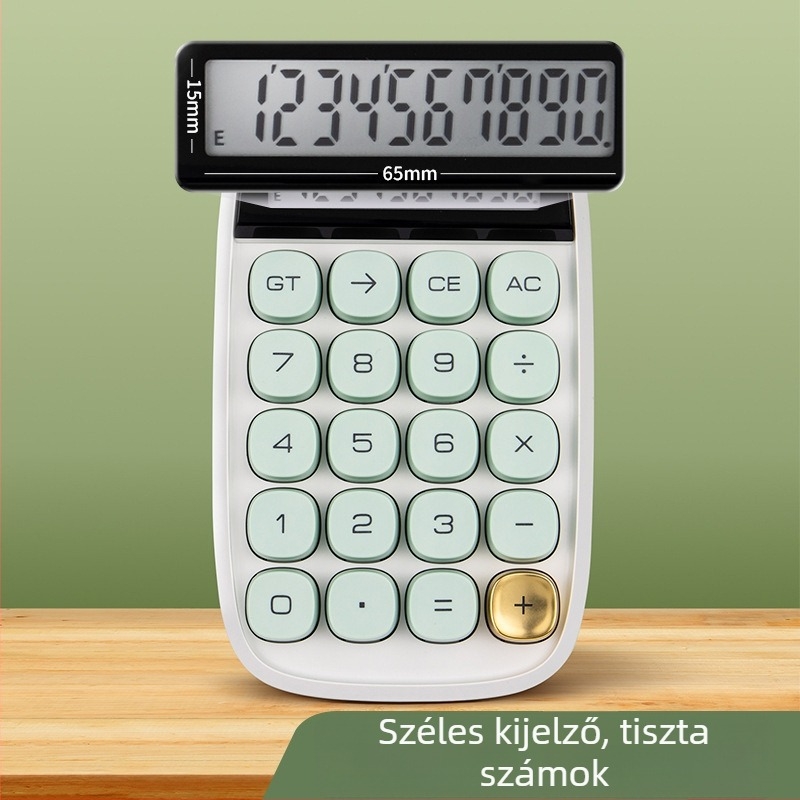 12 számjegyű elektronikus számológép, minimalistikus gombos kialakítás, égkék Candy-Dot motívum