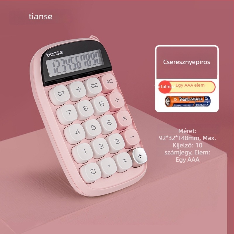 12 számjegyű elektronikus számológép, minimalistikus gombos kialakítás, égkék Candy-Dot motívum