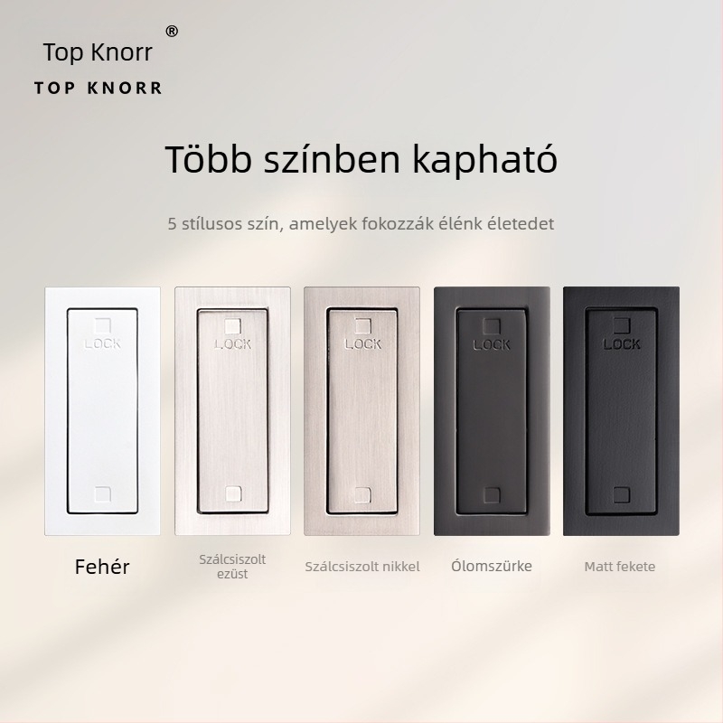 Szellemdobozos ajtózár univerzális kulccsal fürdőszobai tolóajtóhoz, külső zár, beépített dizájn