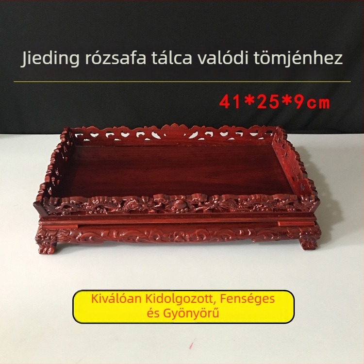 Kézzel készített buddhista tömjénégő készlet selyemsatén anyagból, hímzett templomi motívumokkal, tartalmaz poros tálkát és adománytálat