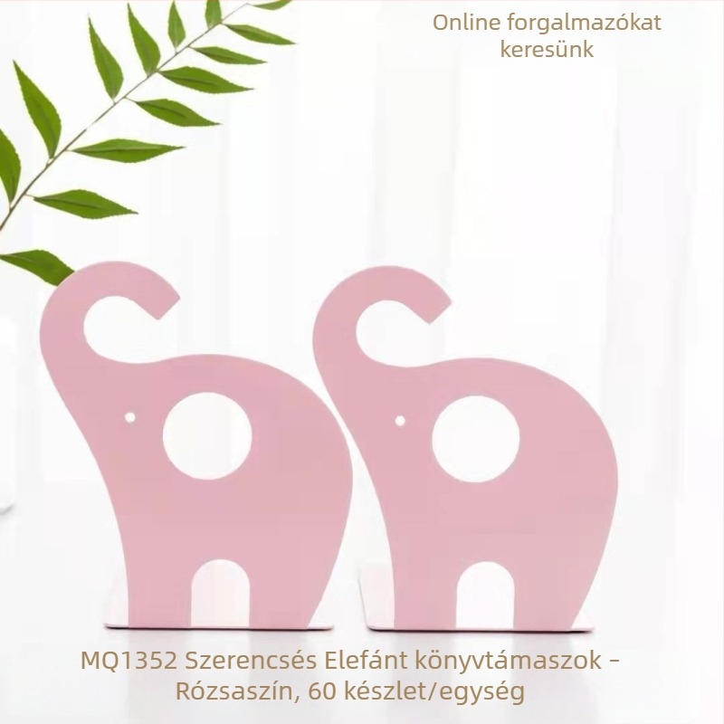 Elefánt alakú fémből készült asztali könyvtartó