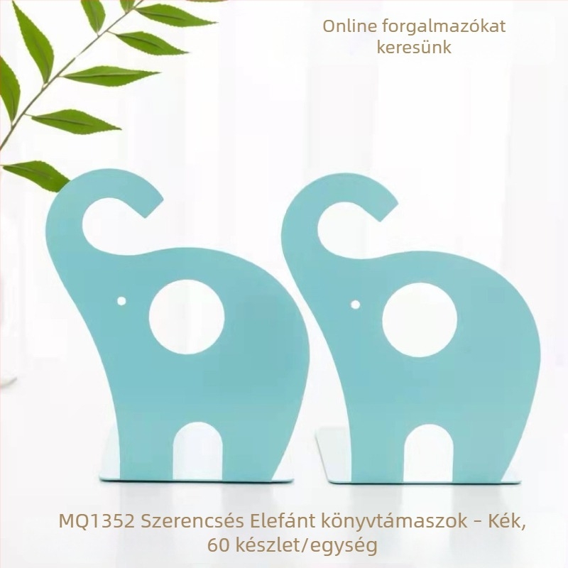 Elefánt alakú fémből készült asztali könyvtartó