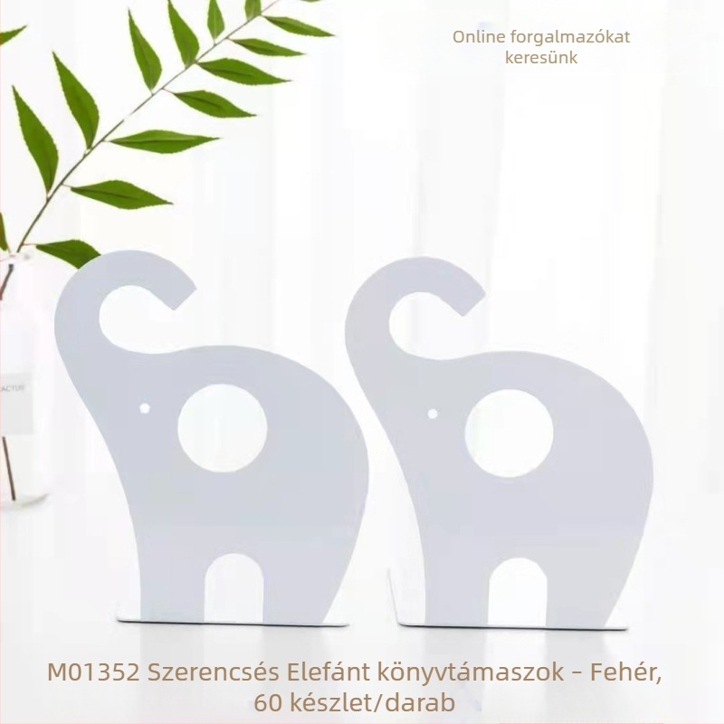 Elefánt alakú fémből készült asztali könyvtartó