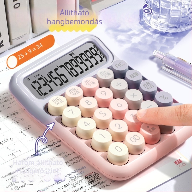 Yitong Rz-817 Hangvezérléses mini, többfunkciós számológép irodai könyveléshez