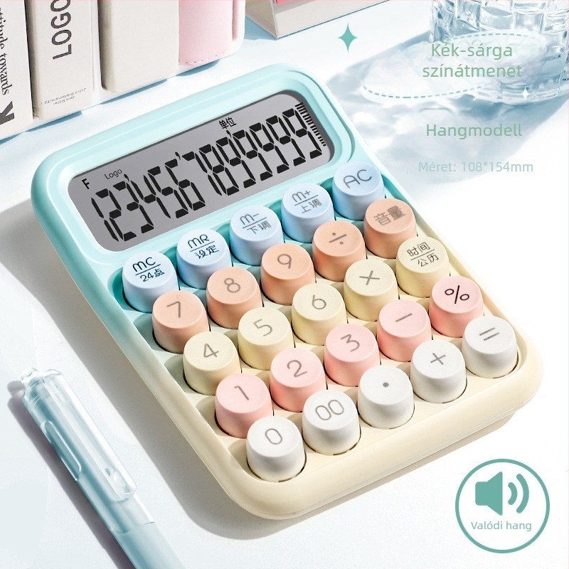 Yitong Rz-817 Hangvezérléses mini, többfunkciós számológép irodai könyveléshez