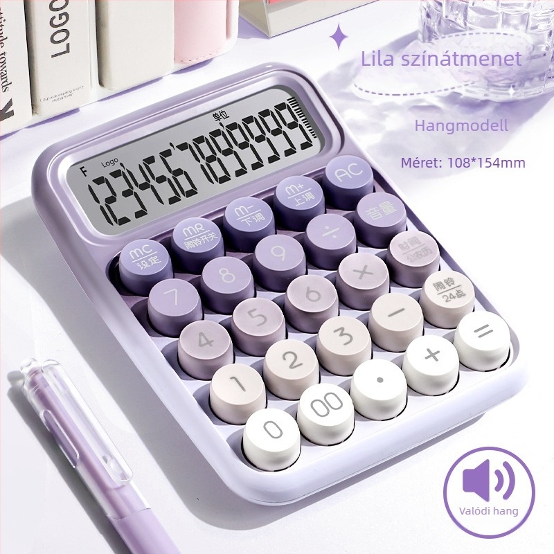 Yitong Rz-817 Hangvezérléses mini, többfunkciós számológép irodai könyveléshez