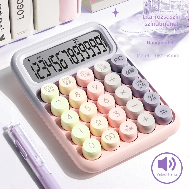 Yitong Rz-817 Hangvezérléses mini, többfunkciós számológép irodai könyveléshez