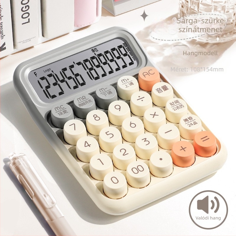 Yitong Rz-817 Hangvezérléses mini, többfunkciós számológép irodai könyveléshez