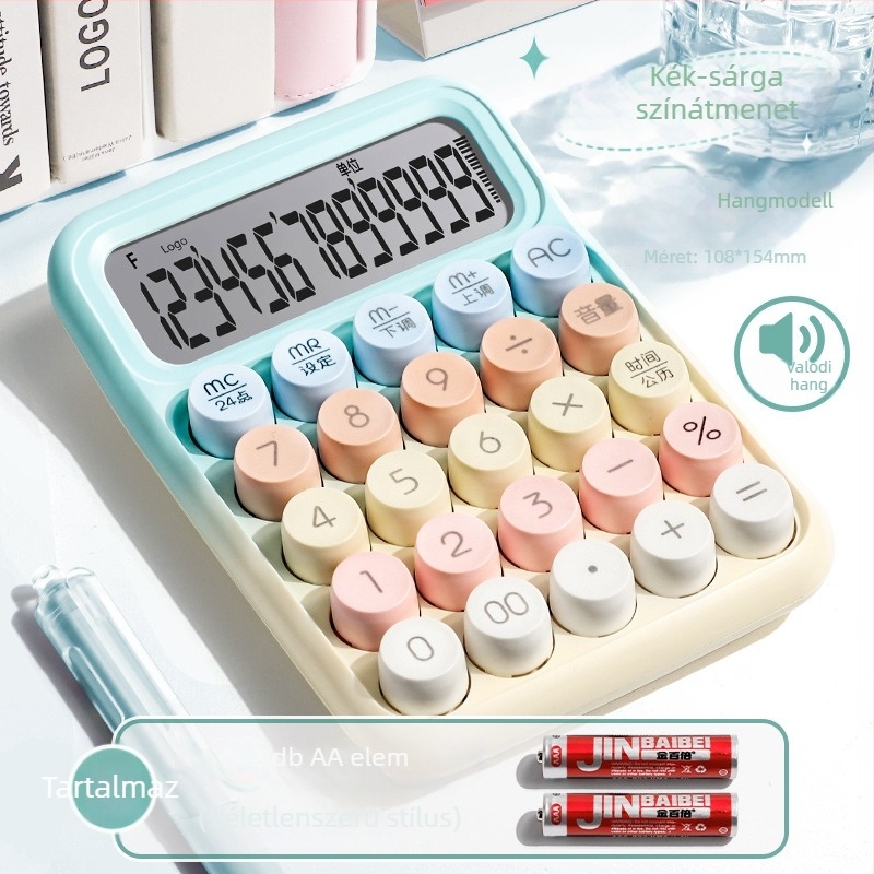 Yitong Rz-817 Hangvezérléses mini, többfunkciós számológép irodai könyveléshez
