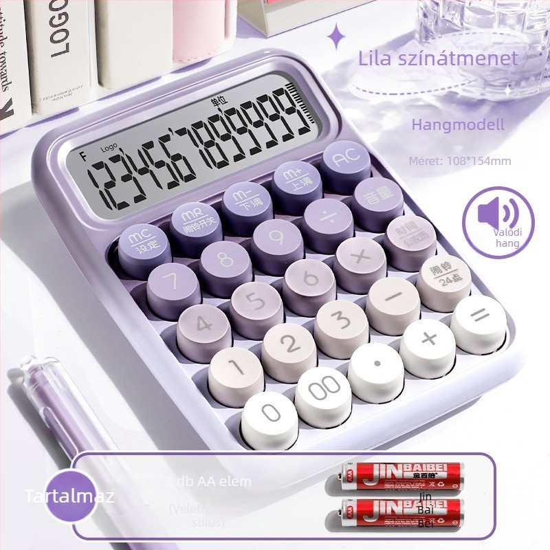 Yitong Rz-817 Hangvezérléses mini, többfunkciós számológép irodai könyveléshez