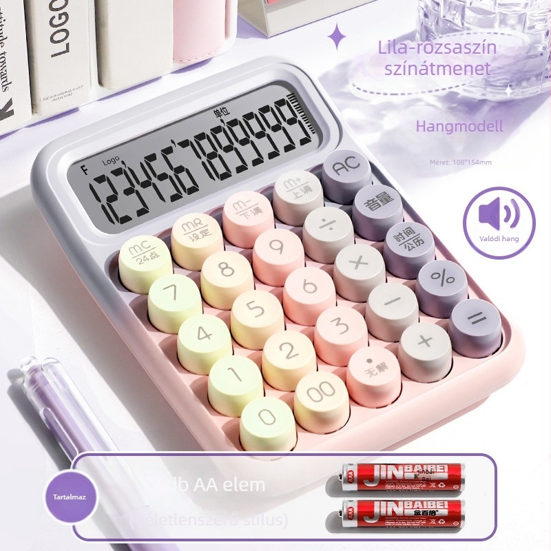 Yitong Rz-817 Hangvezérléses mini, többfunkciós számológép irodai könyveléshez
