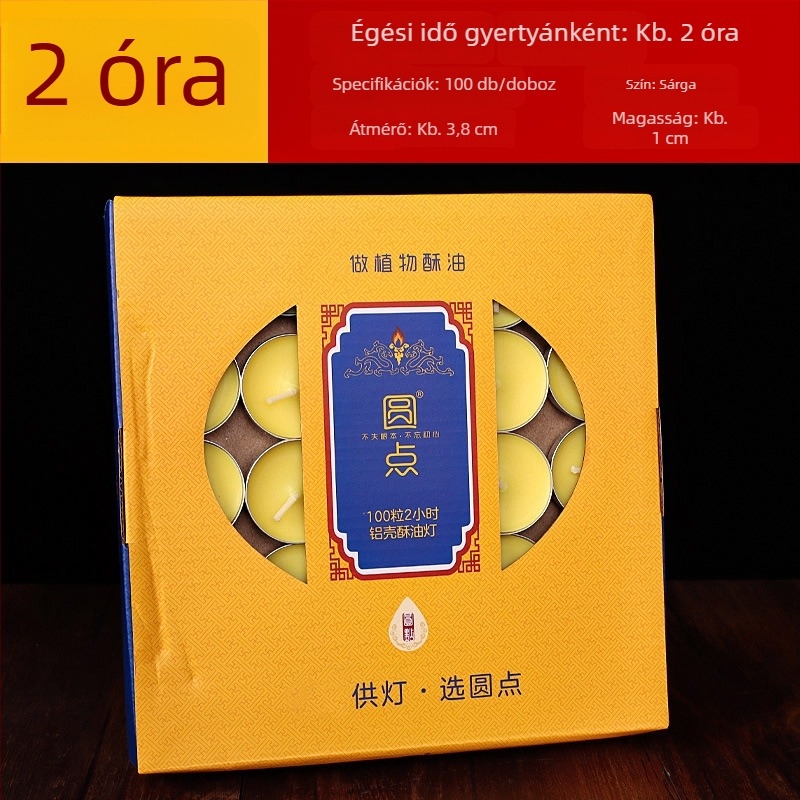 Vajlámpa buddhista felajánláshoz, négy órás égés, 100 darab