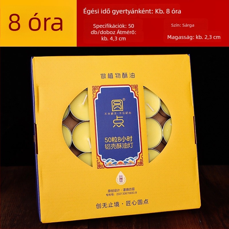 Vajlámpa buddhista felajánláshoz, négy órás égés, 100 darab