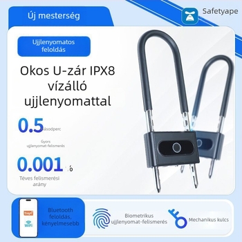 Bluetooth ujjlenyomatú U‑alakú zár üveg kirakat dupla ajtókhoz – elektronikus, intelligens zár