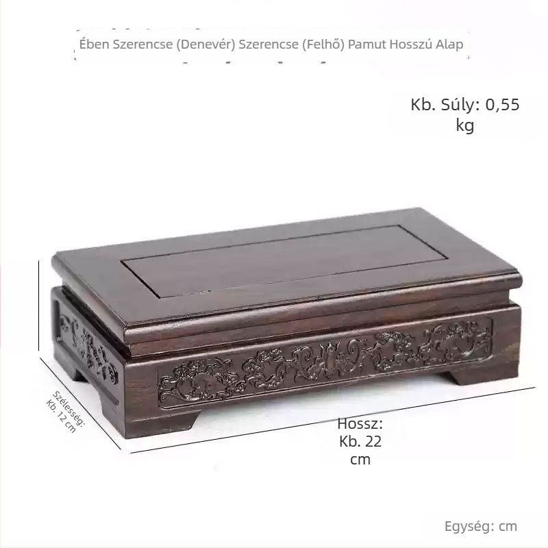 Ebenfa és rózsafa alap Guanyin-szoborhoz, akváriumi dekorációk, vázák és bonsai