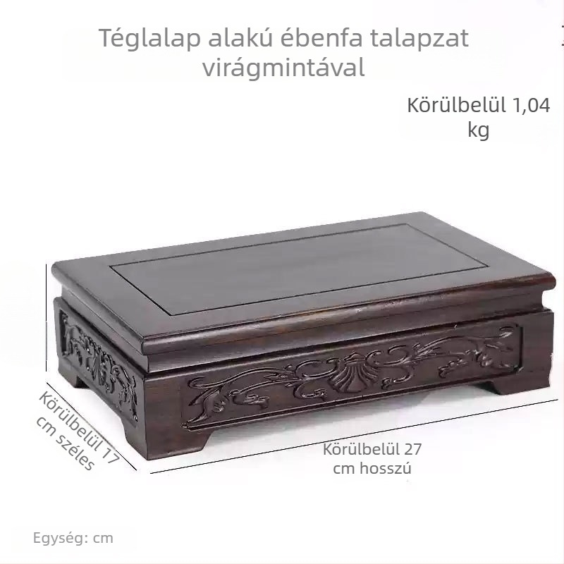 Ebenfa és rózsafa alap Guanyin-szoborhoz, akváriumi dekorációk, vázák és bonsai