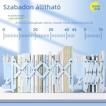 Állítható könyvállvány perforált asztali panellel, fém kivitelben, tolltartóval és kampókkal