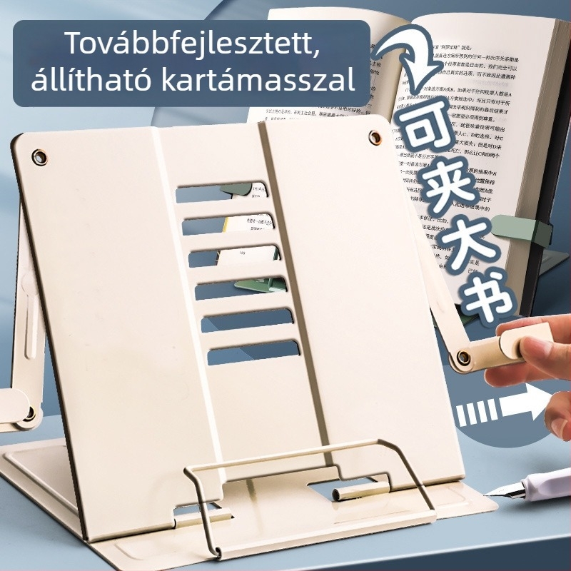 Állítható olvasóállvány az asztalhoz – kompakt könyv tartó diákoknak