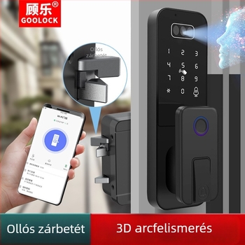 3D arcfelismerés és jelszavas zár ujjlenyomat-azonosítással, régi ajtó átállítására biometrikus hozzáféréssel, rozsdamentes acél ajtó, udvari ajtó, Bull Head okoszár
