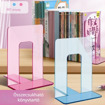 Minimalista, átlátszó, összecsukható könyvtartó diákasztalhoz PET elválasztóval a rendezéshez