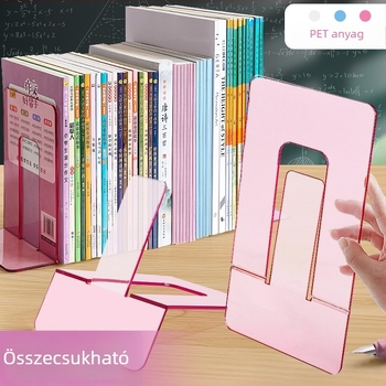 Minimalista, átlátszó, összecsukható könyvtartó diákasztalhoz PET elválasztóval a rendezéshez