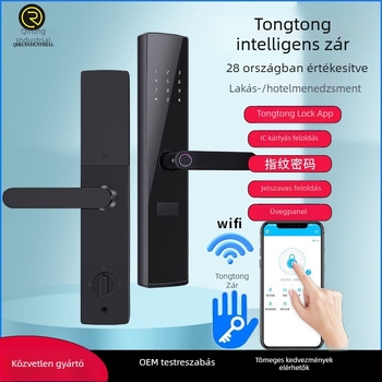 TTlock intelligens bejárati zár lakásba, szálláshelyre vagy hotelbe, Bluetooth távoli feloldás, ujjlenyomat- és jelszó hozzáférés