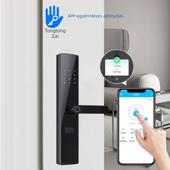 TTlock intelligens bejárati zár lakásba, szálláshelyre vagy hotelbe, Bluetooth távoli feloldás, ujjlenyomat- és jelszó hozzáférés