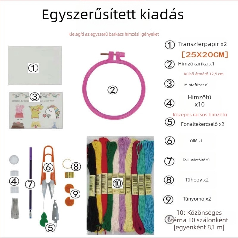 Kezdőknek szóló DIY hímzőkészlet: ruhára hímzés, textilművészet pároknak